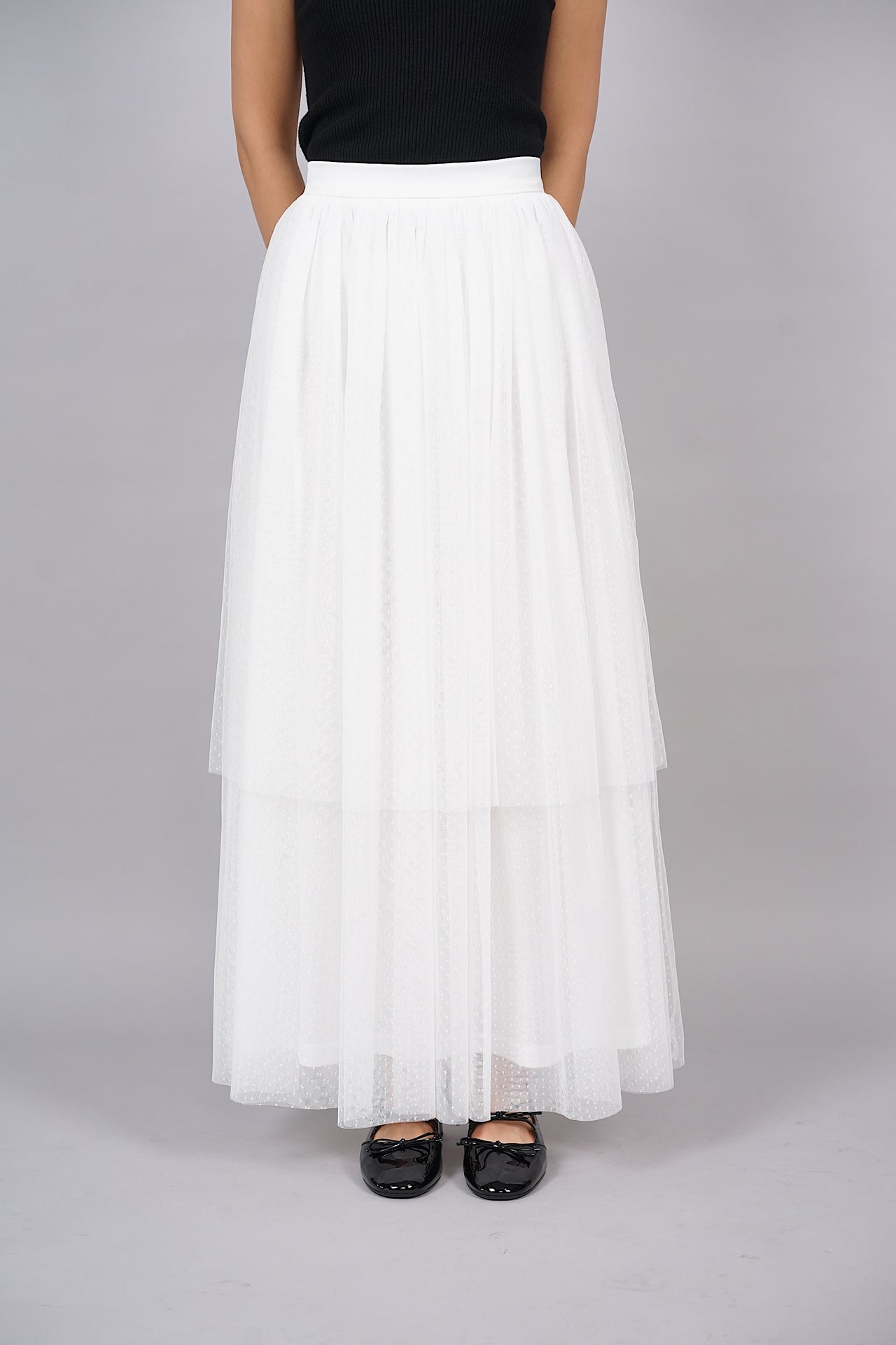 Christin Tulle Skirt in White