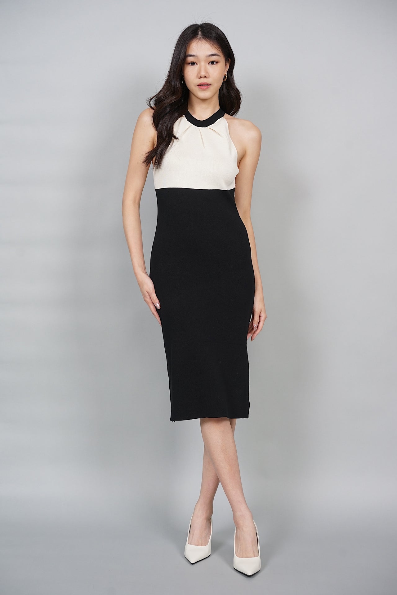 EVERYDAY / Jacinta Contrast Dress in Cream Black