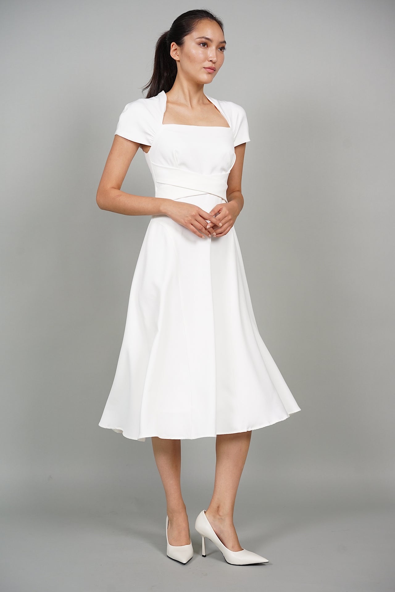 Tibi Midi Dress in White