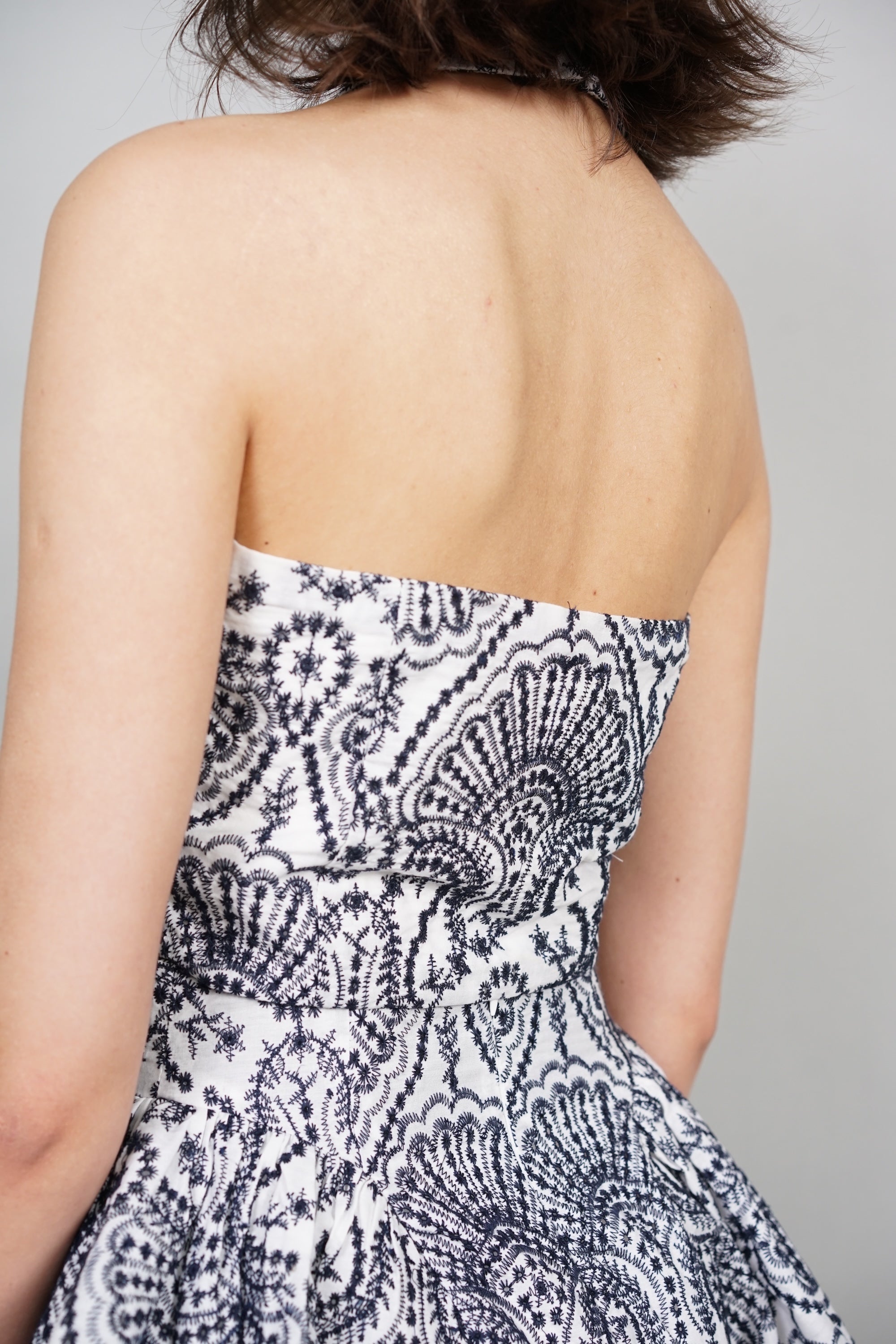 Halter Neck Eyelet Top in Midnight