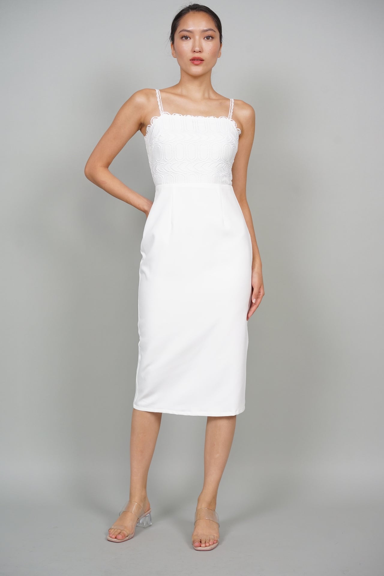 Karlie Midi Dress in White