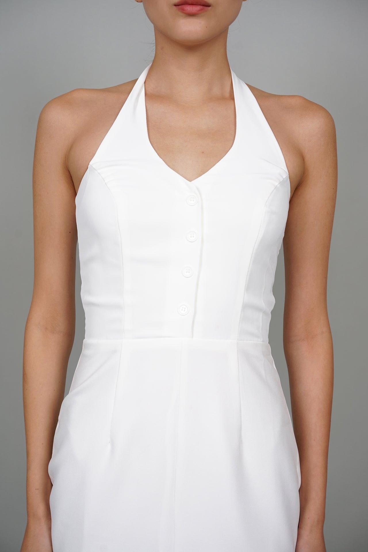Morgana Halter Dress in White