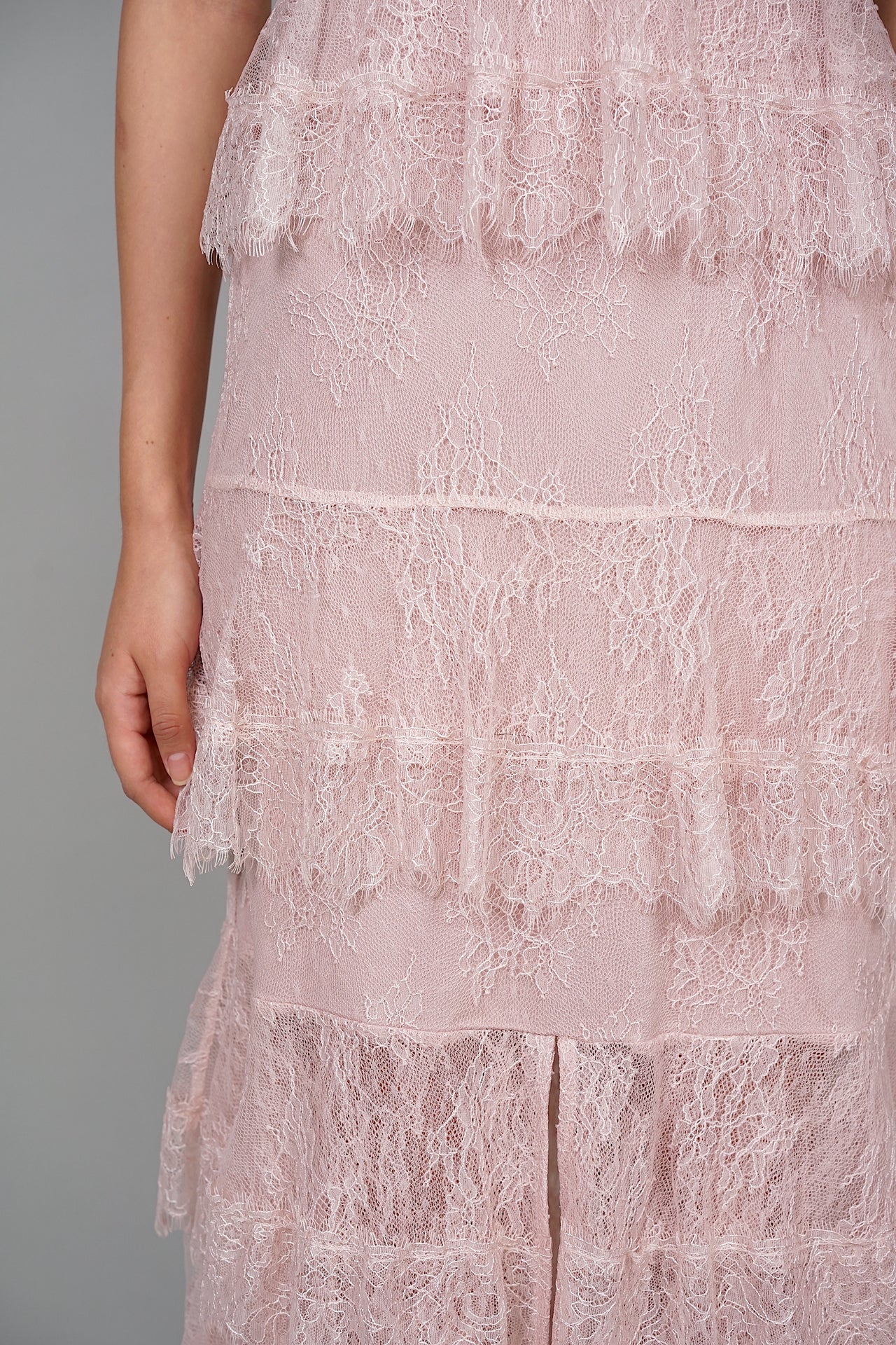 Faye Maxi Lace Dress in Pink