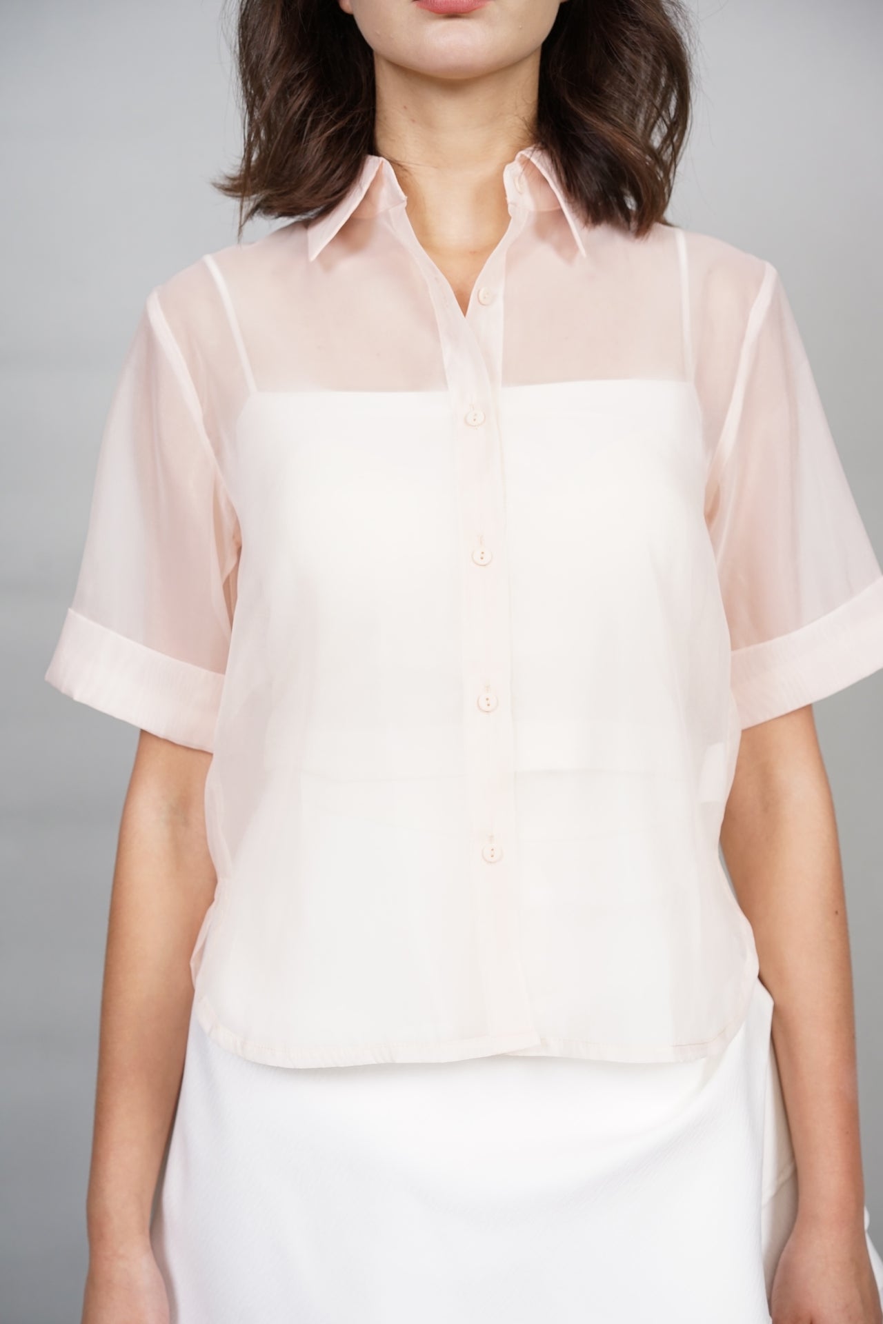 Jica Buttoned Top in Nude Pink