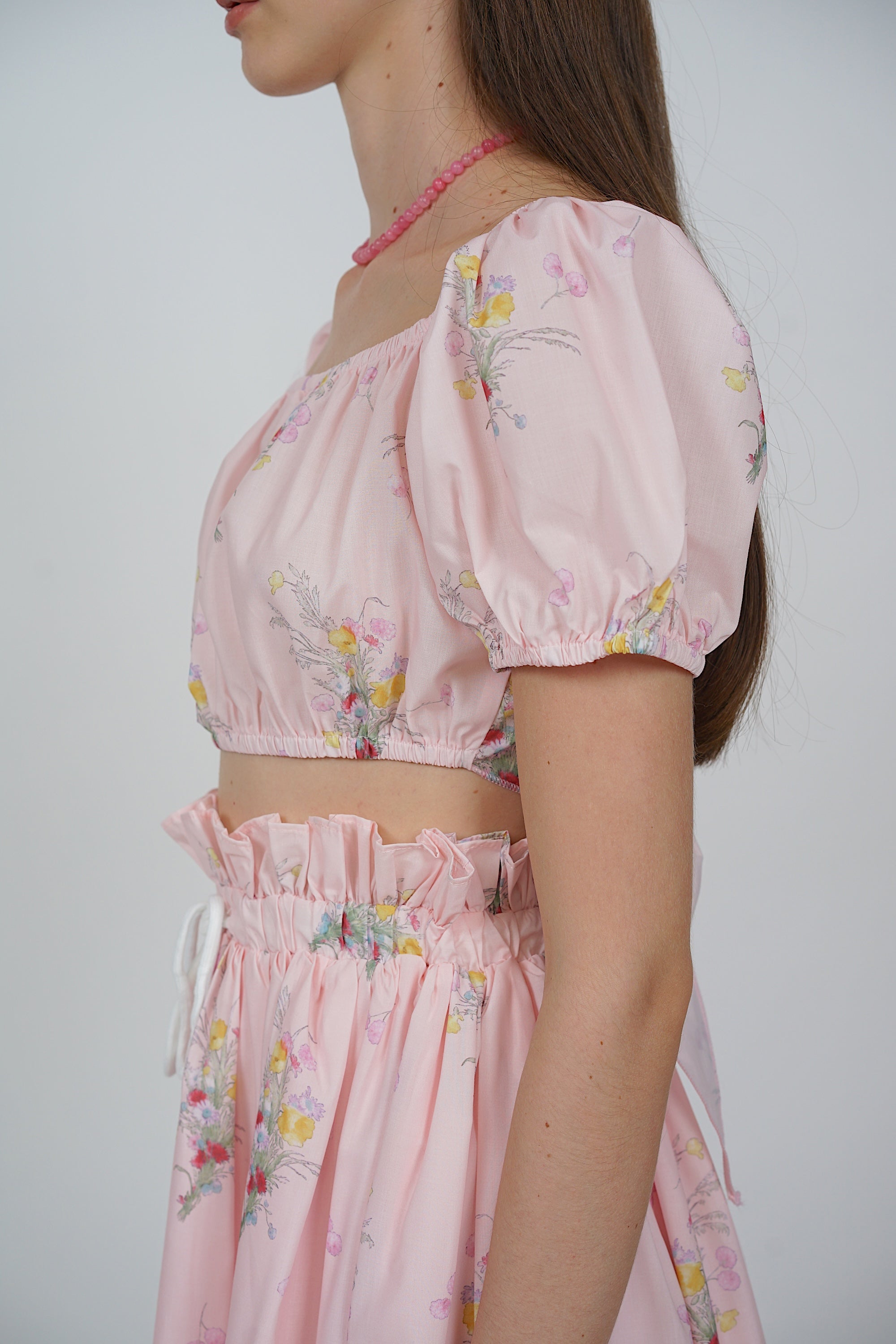 Reversible Crop Top in Pink Floral