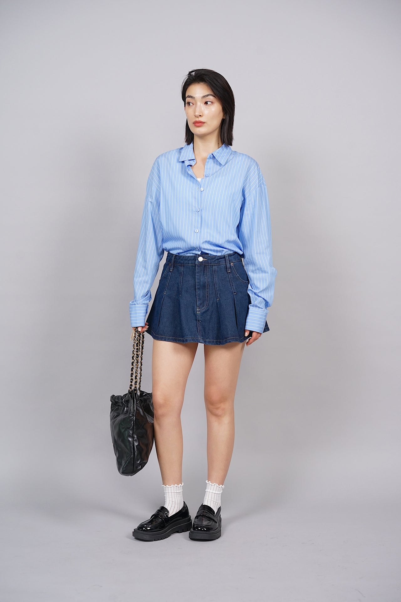 Collared Button-Down Shirt in Blue Pinstripes - Arriving Soon