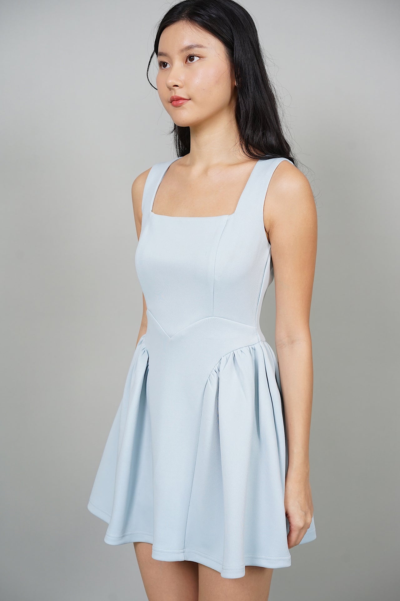 Ophelia Puffy Romper in Baby Blue