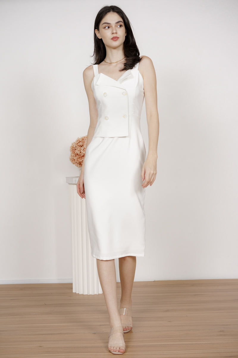 Frances Midi Dress in White –