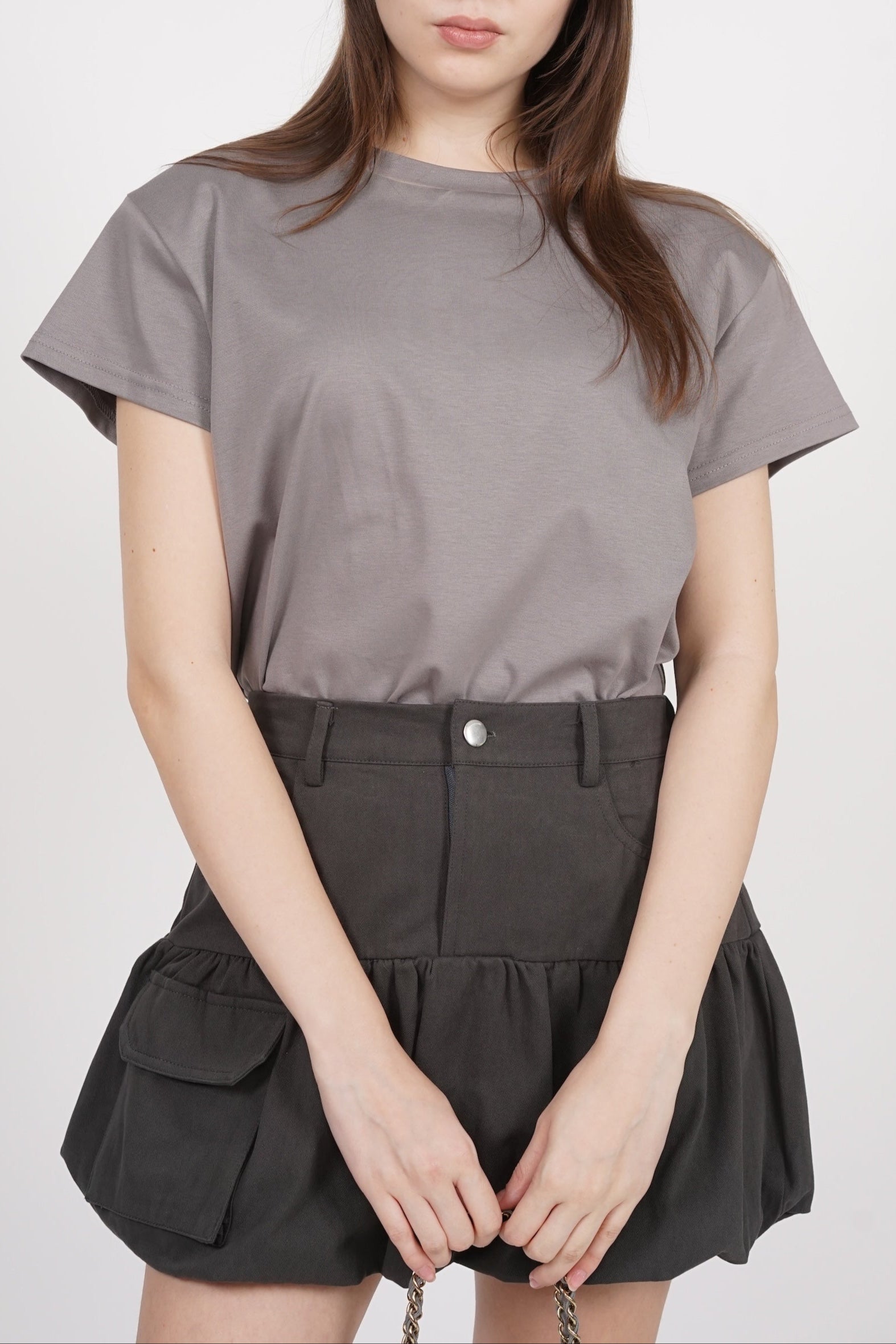 Padded Short Sleeve Shirt in Grey