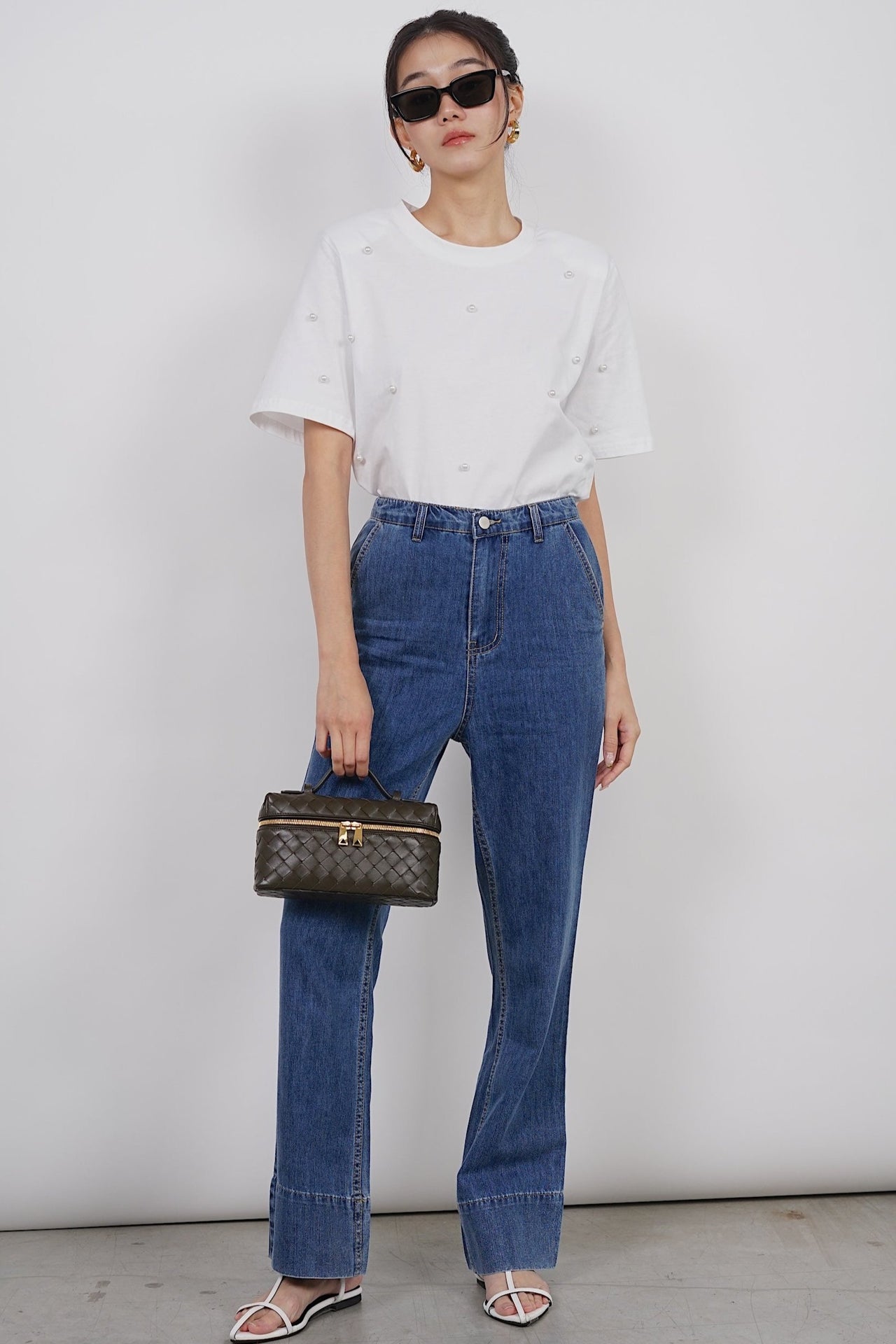 Padded Pearl Shirt in White