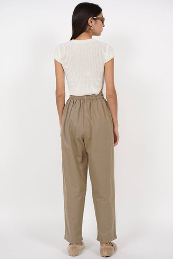Smocked Waist Pants in Khaki