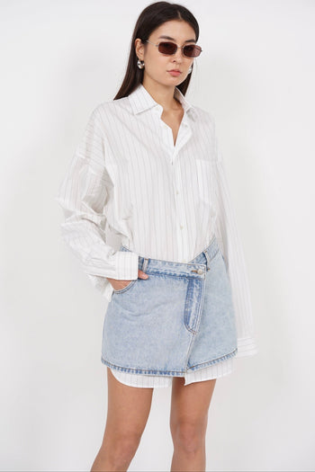 Low Waist Mini Skirt in Light Blue