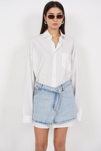Low Waist Mini Skirt in Light Blue