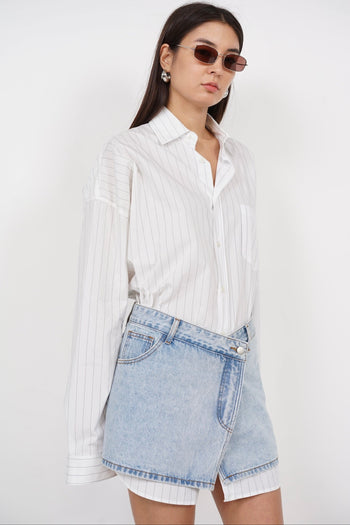 Low Waist Mini Skirt in Light Blue