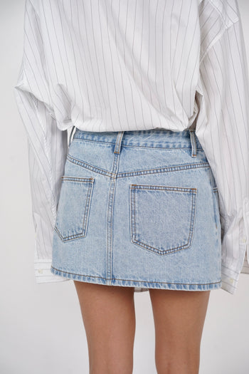 Low Waist Mini Skirt in Light Blue