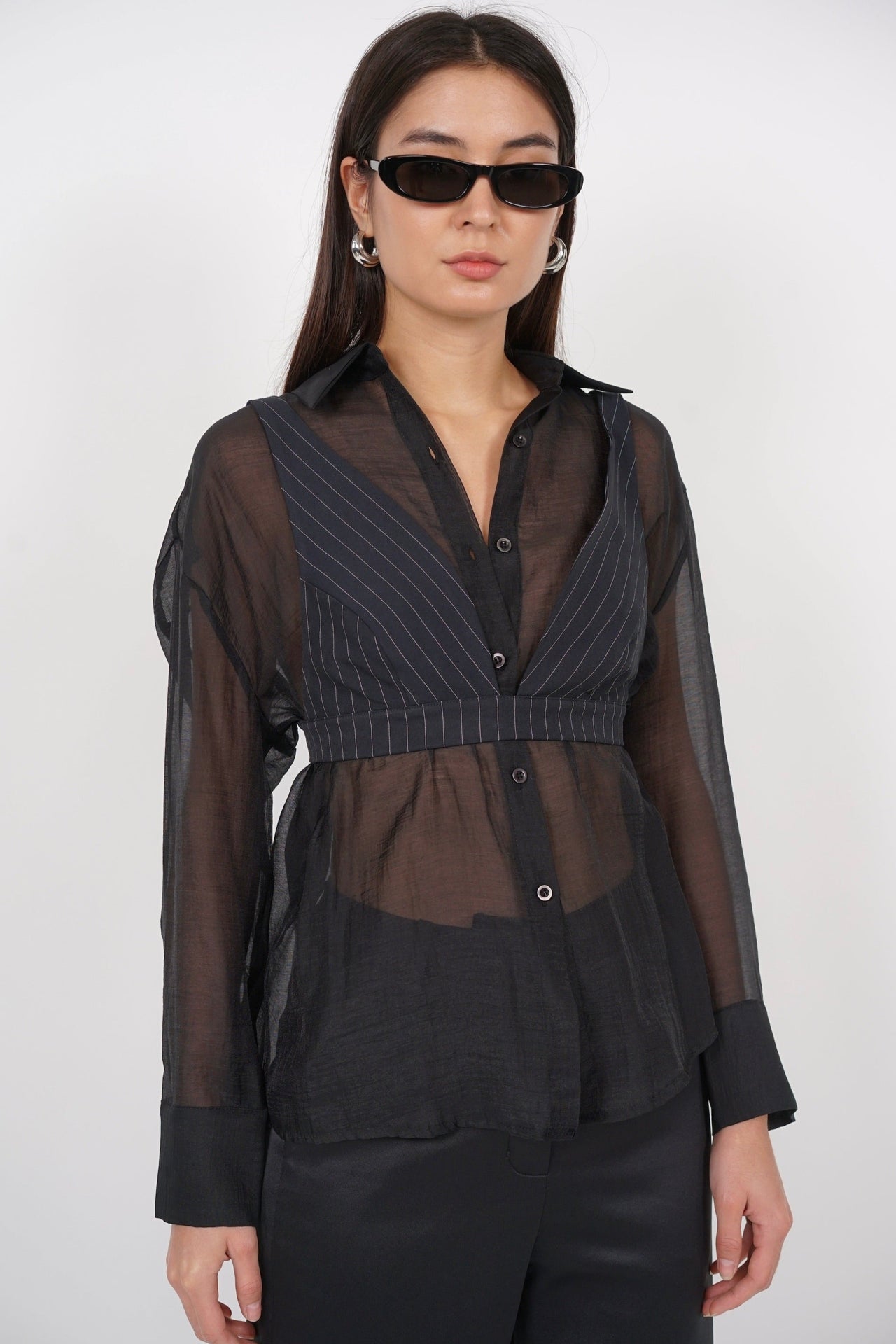Bralet Top in Midnight Stripes