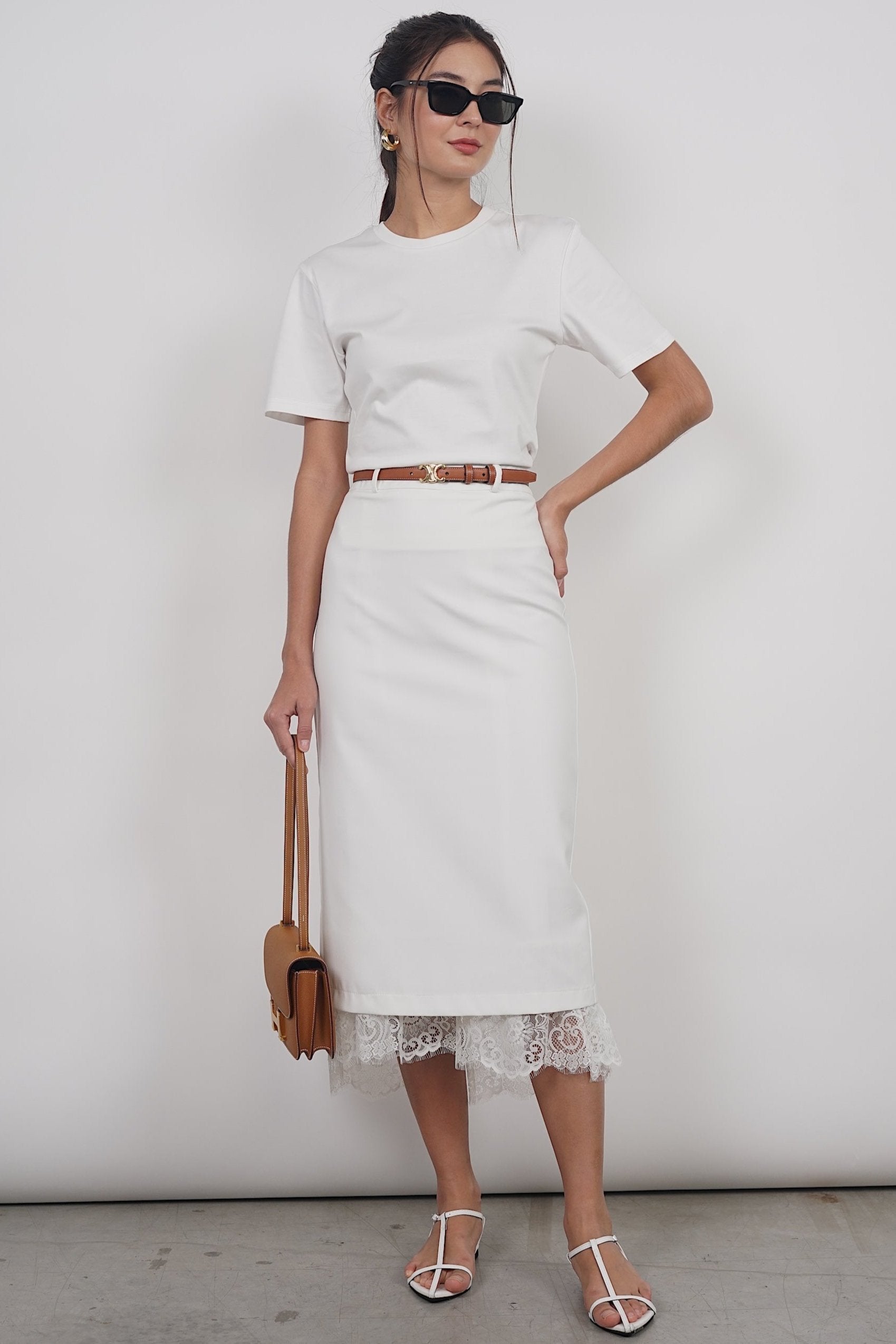 Dreamy Lace Skirt in White