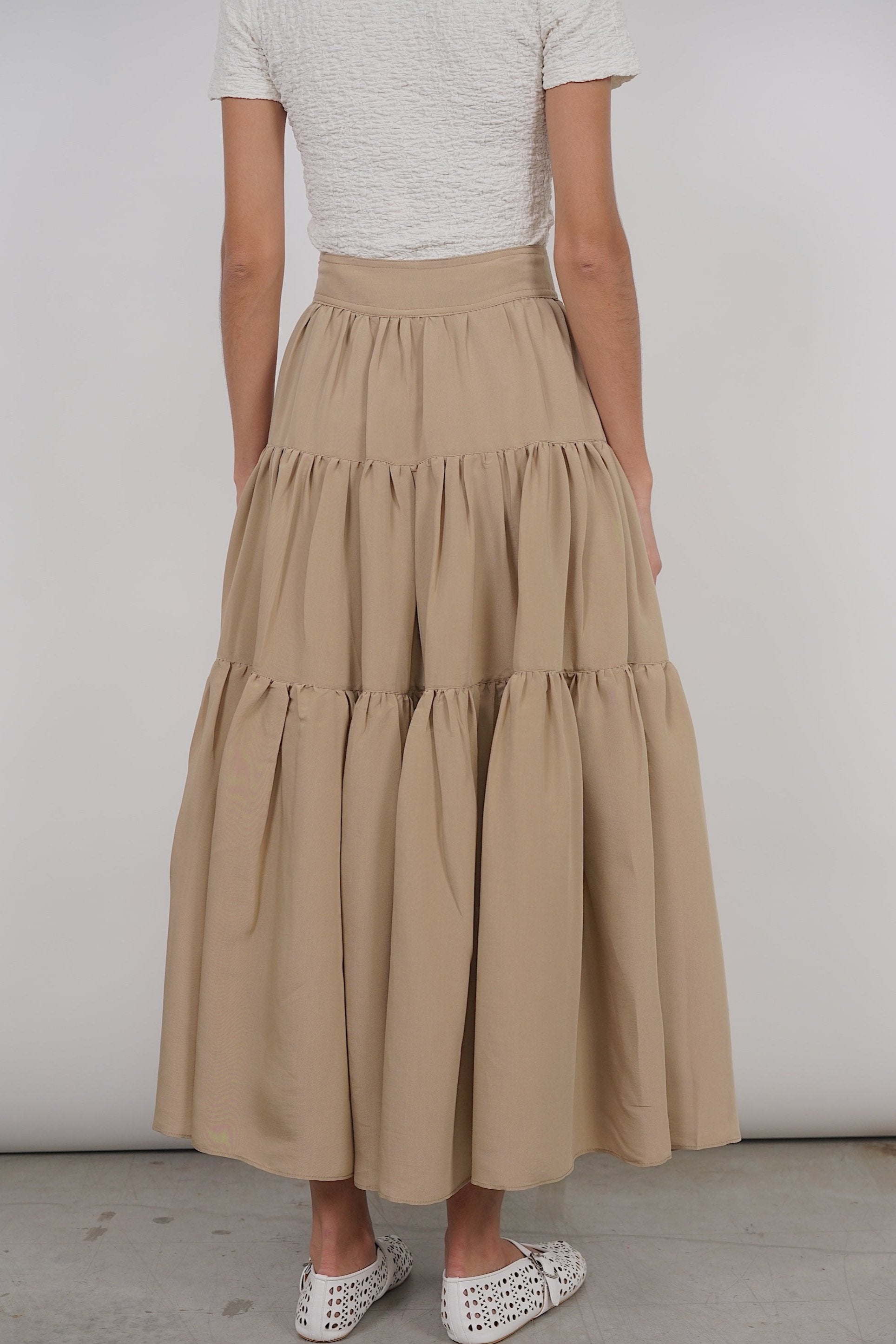 Cloud Maxi Skirt in Dessert Sand