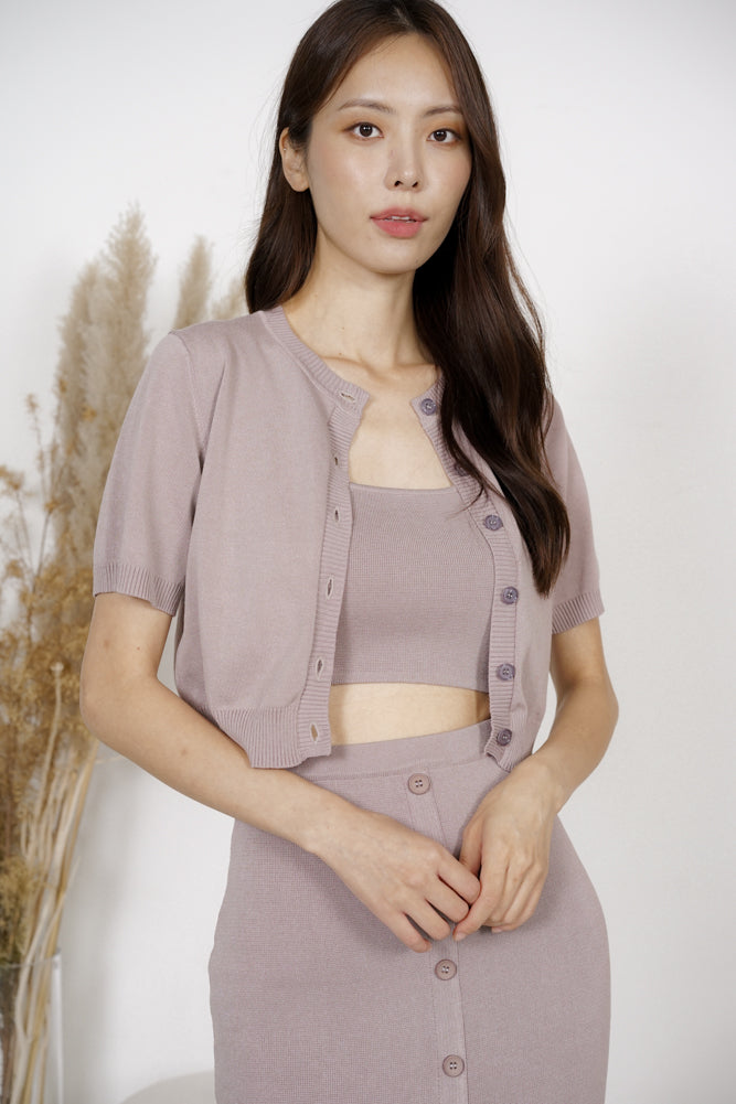 Ebert Buttoned Top in Mauve Pink