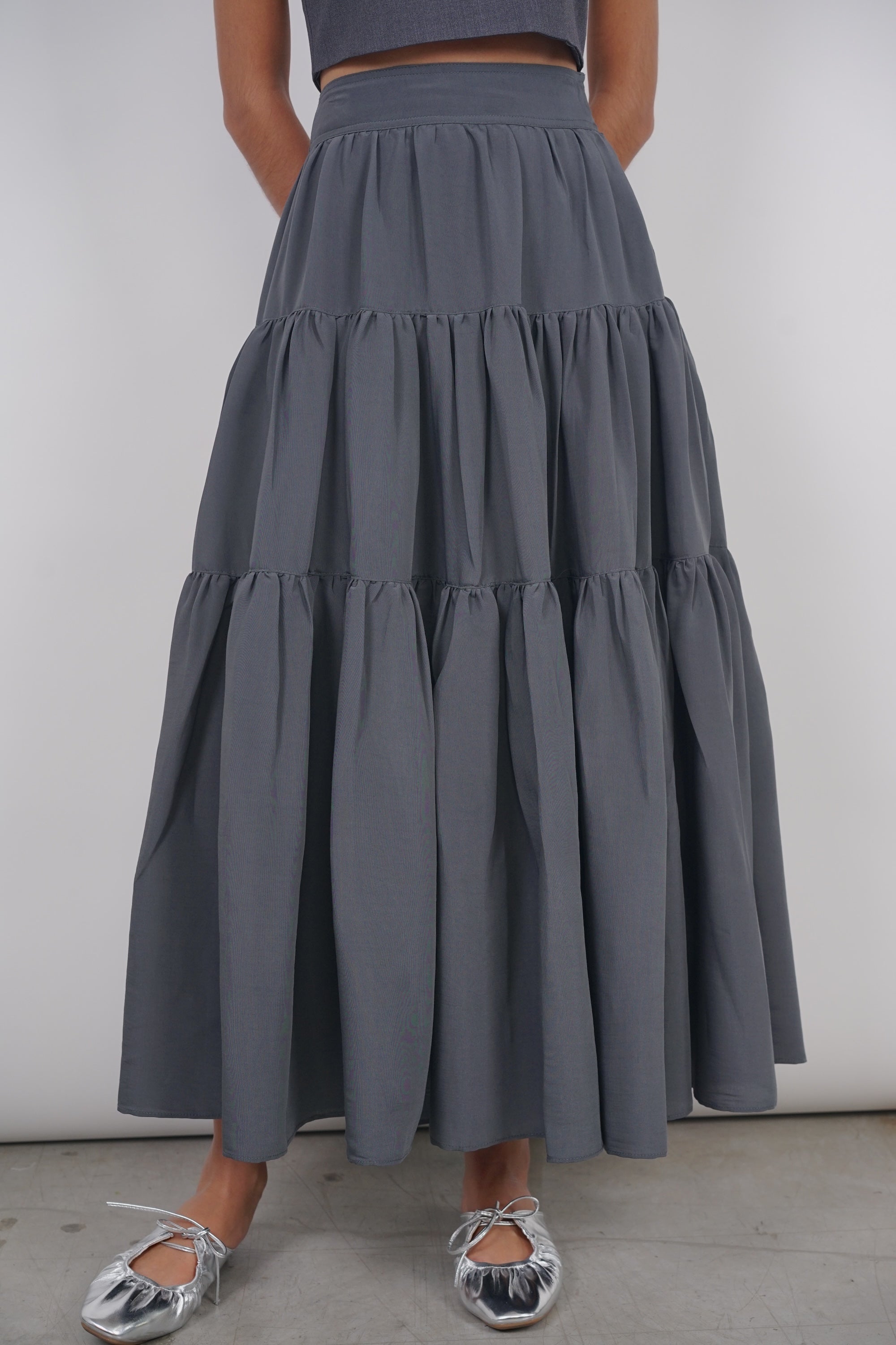 Cloud Maxi Skirt in Slate