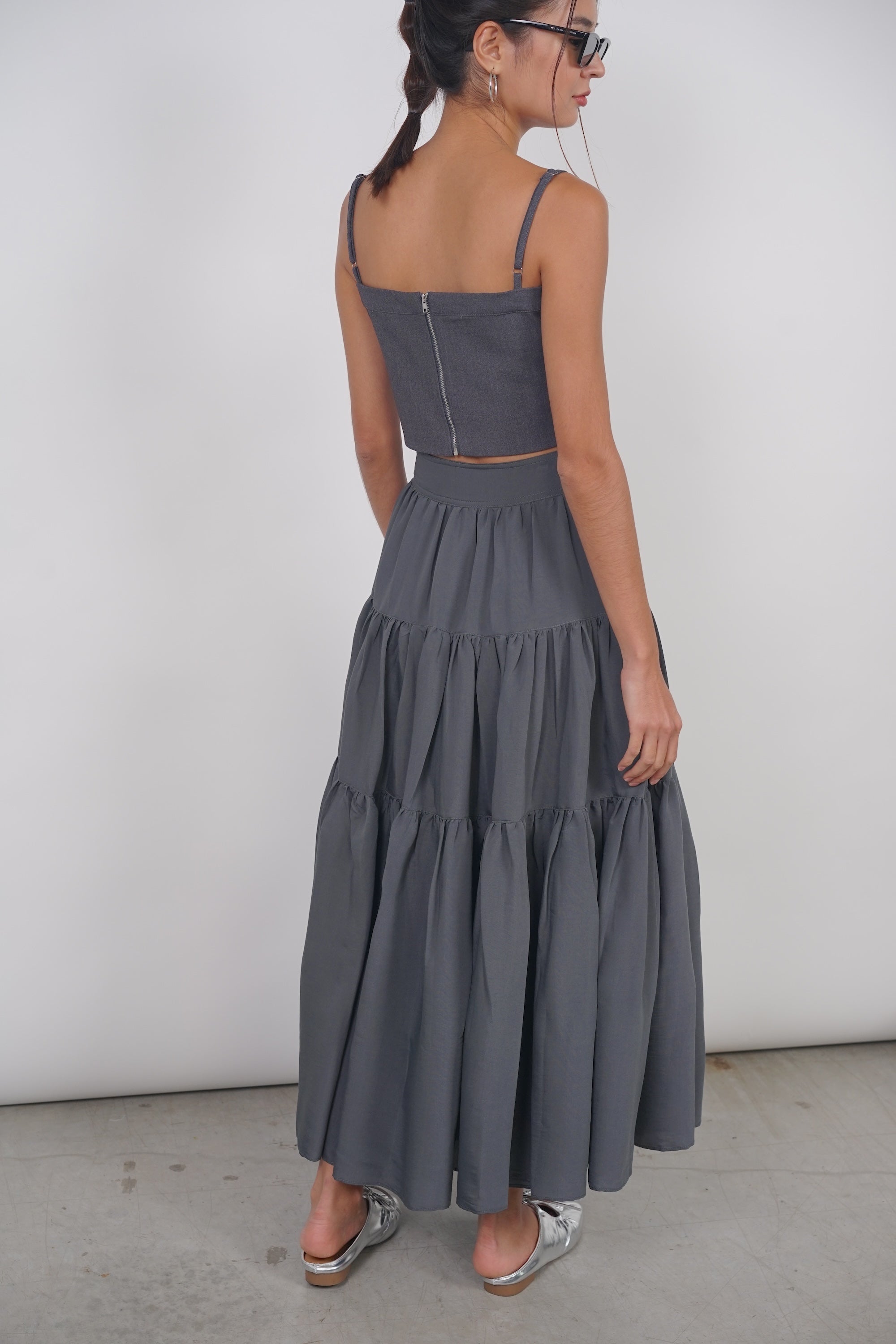 Cloud Maxi Skirt in Slate