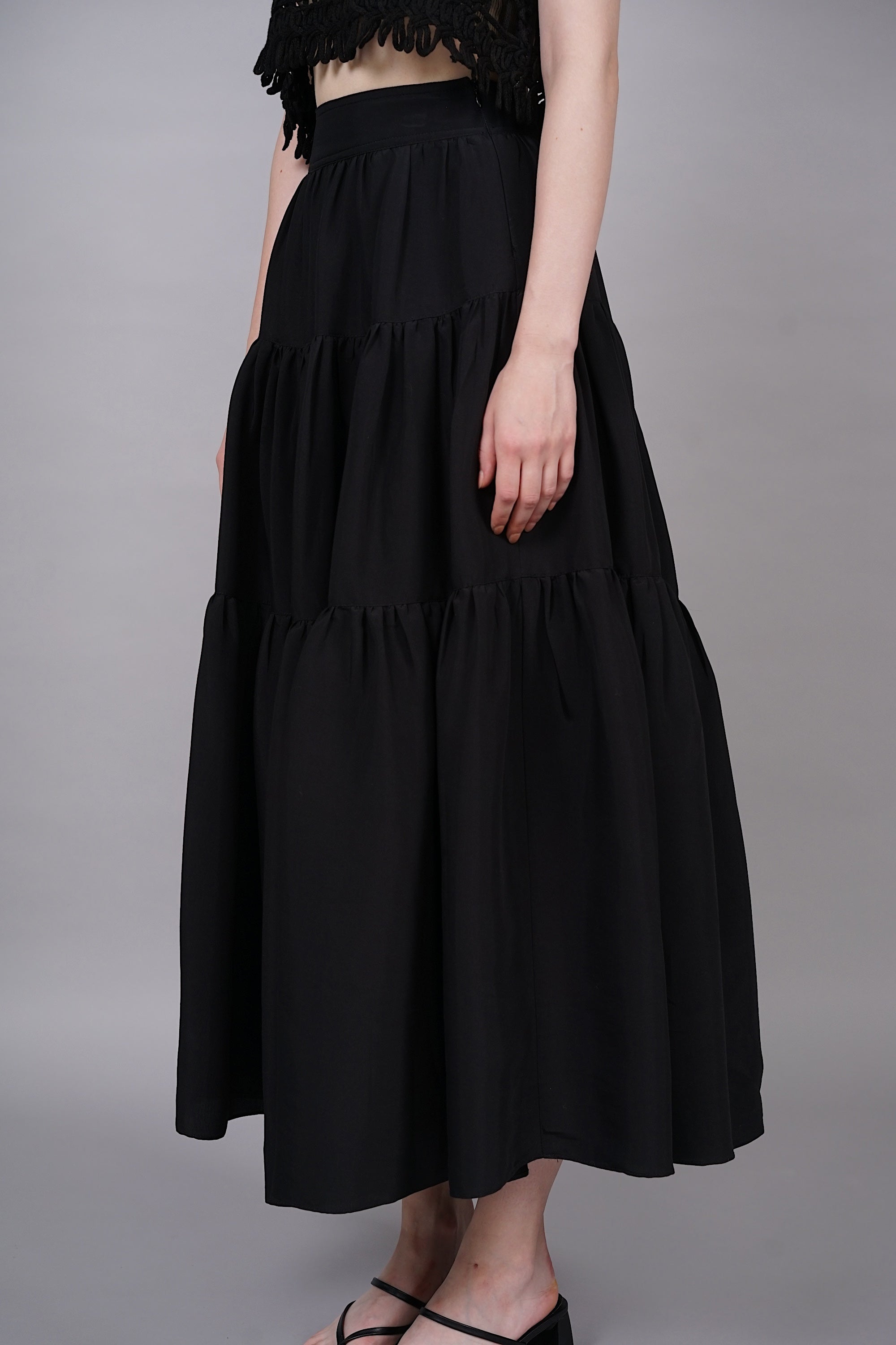 Cloud Maxi Skirt in Jet Black
