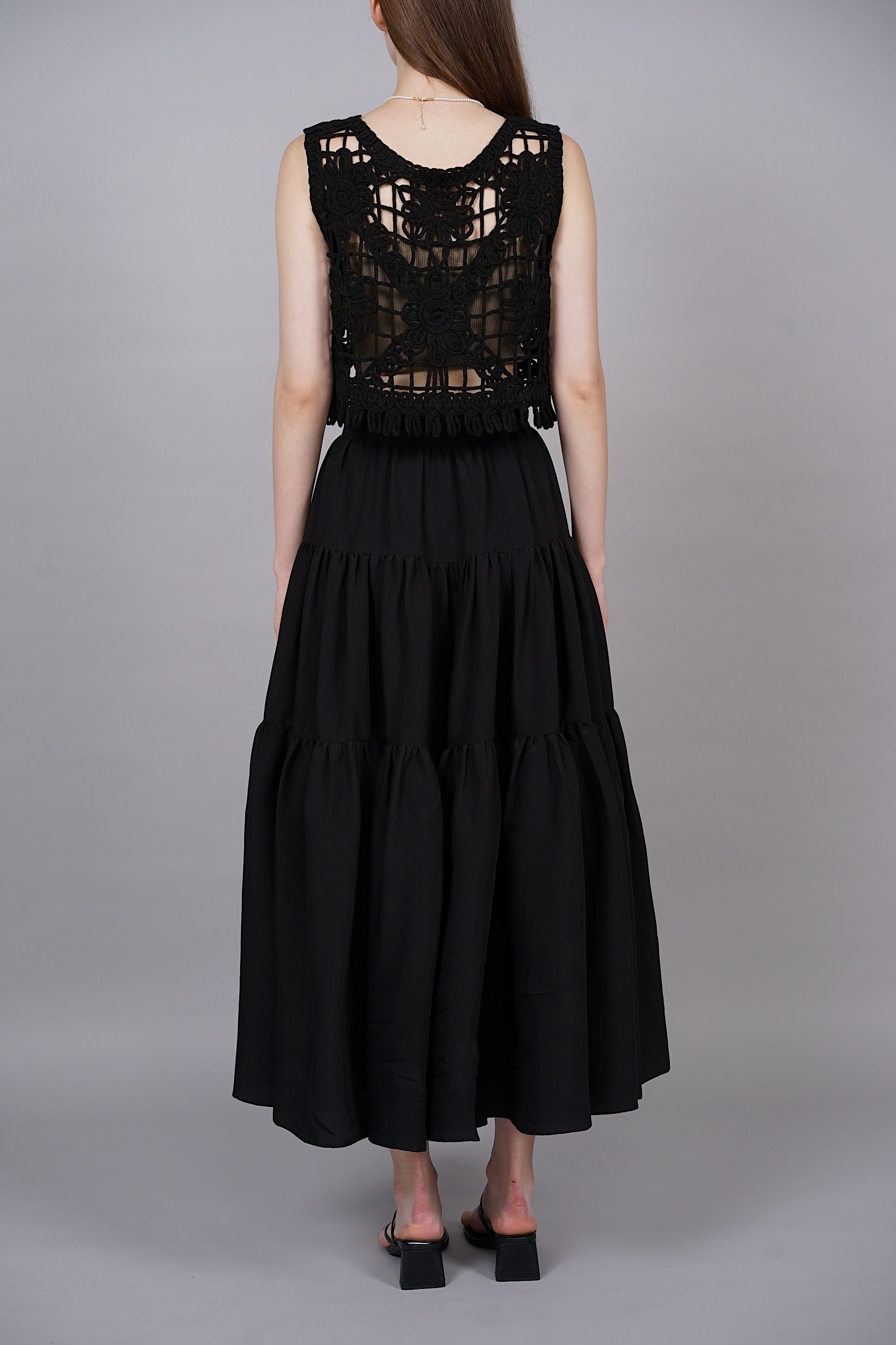Cloud Maxi Skirt in Jet Black