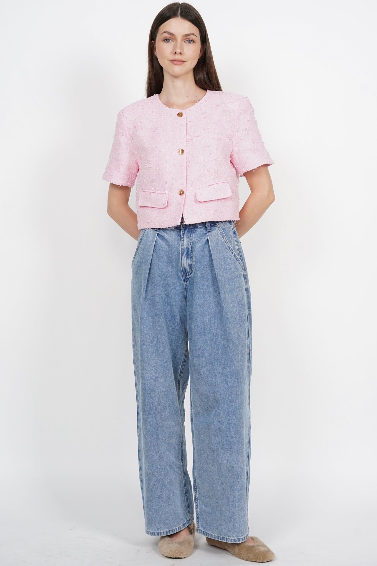 Casual Wide Leg Jeans in Blue