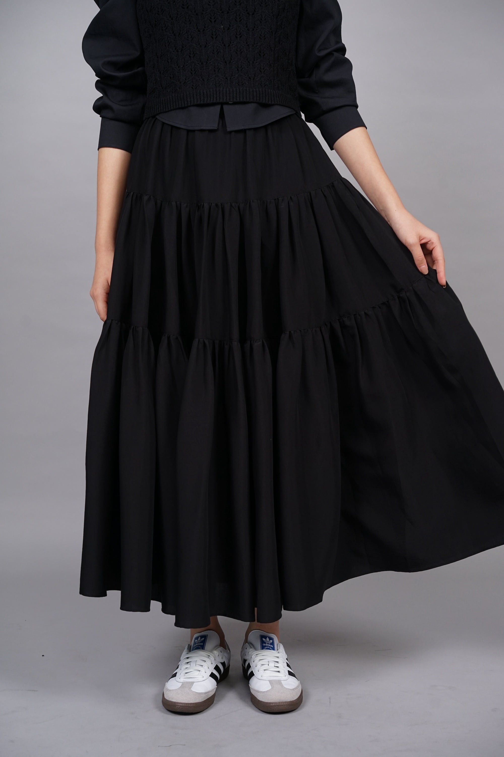 Cloud Maxi Skirt in Jet Black