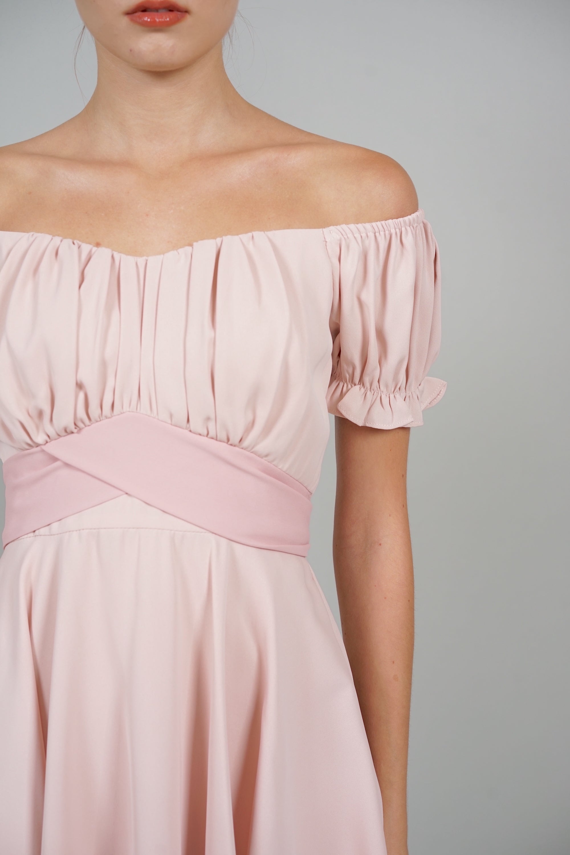 Layla Ruched Romper in Pink