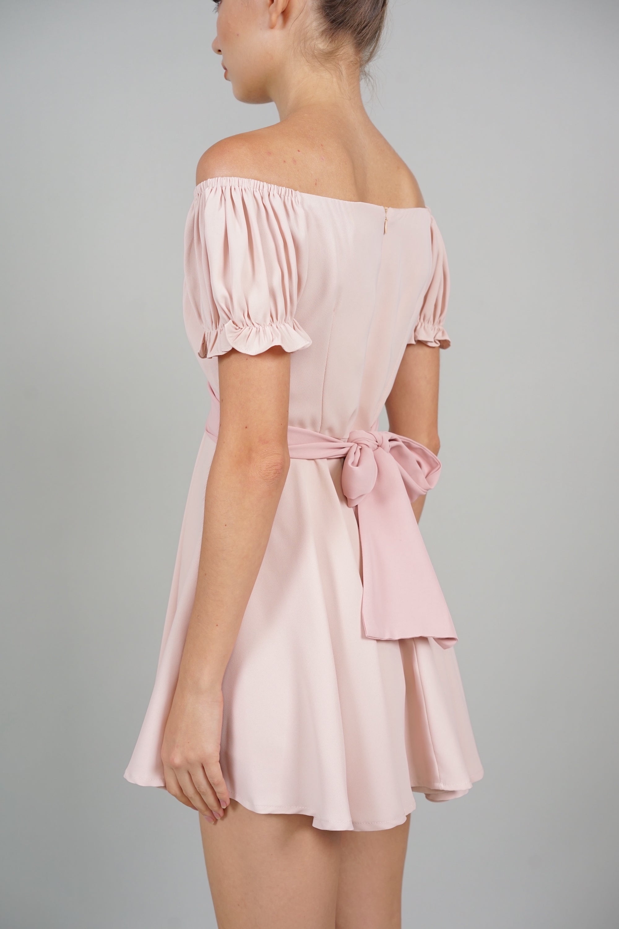 Layla Ruched Romper in Pink