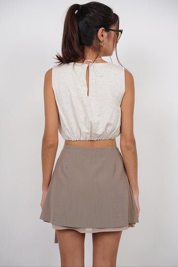 Asymmetrical Wrap Skirt in Mocha