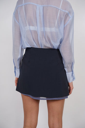 Asymmetrical Wrap Skirt in Midnight