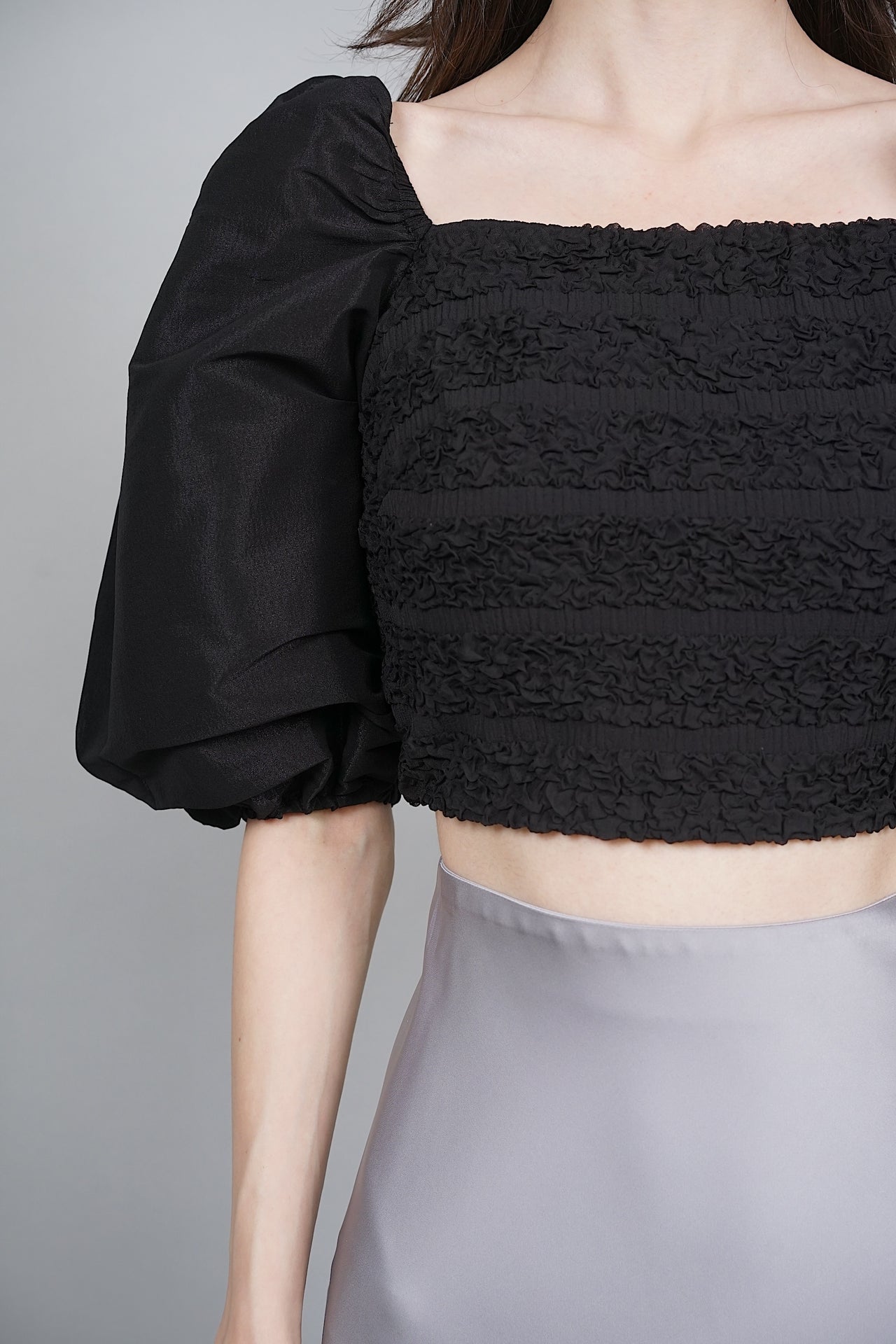 Tylie Puffy Top in Black - Arriving Soon