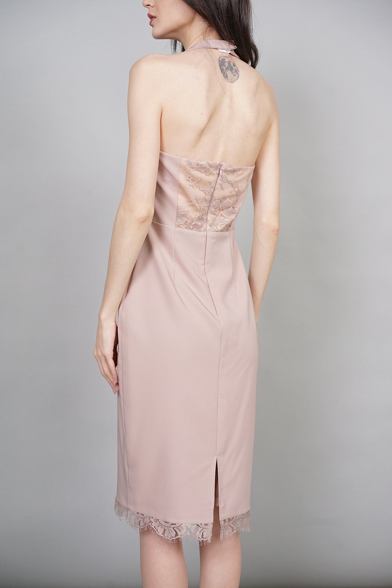 Ronda Lace-Trimmed Dress in Dusty Pink - Arriving Soon