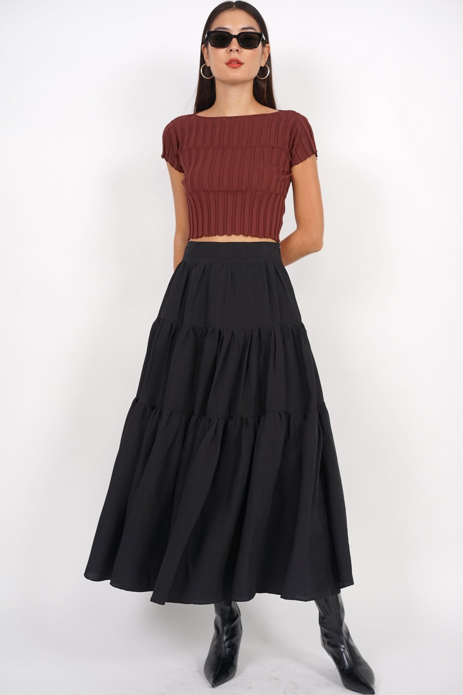 Cloud Maxi Skirt in Jet Black