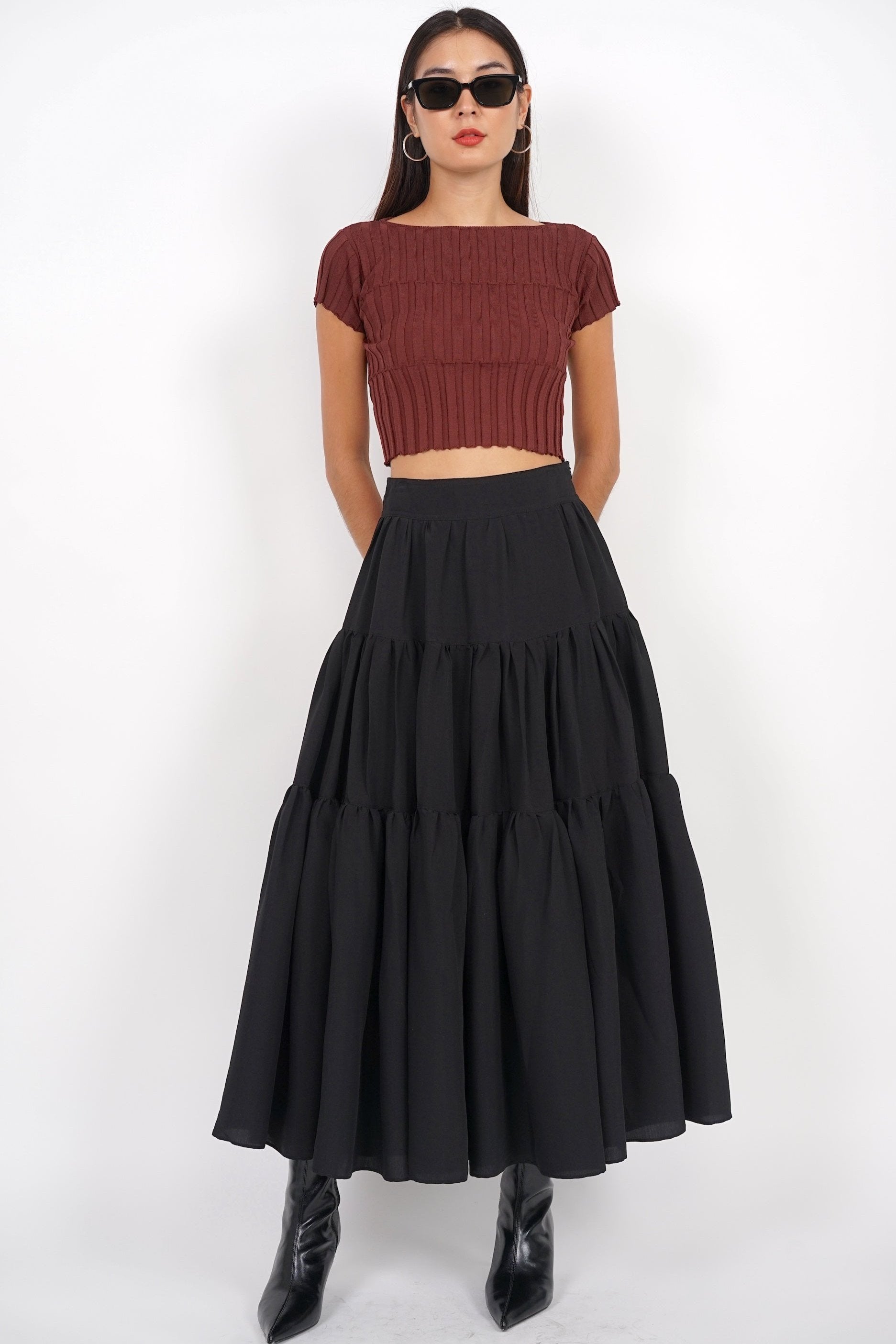 Cloud Maxi Skirt in Jet Black