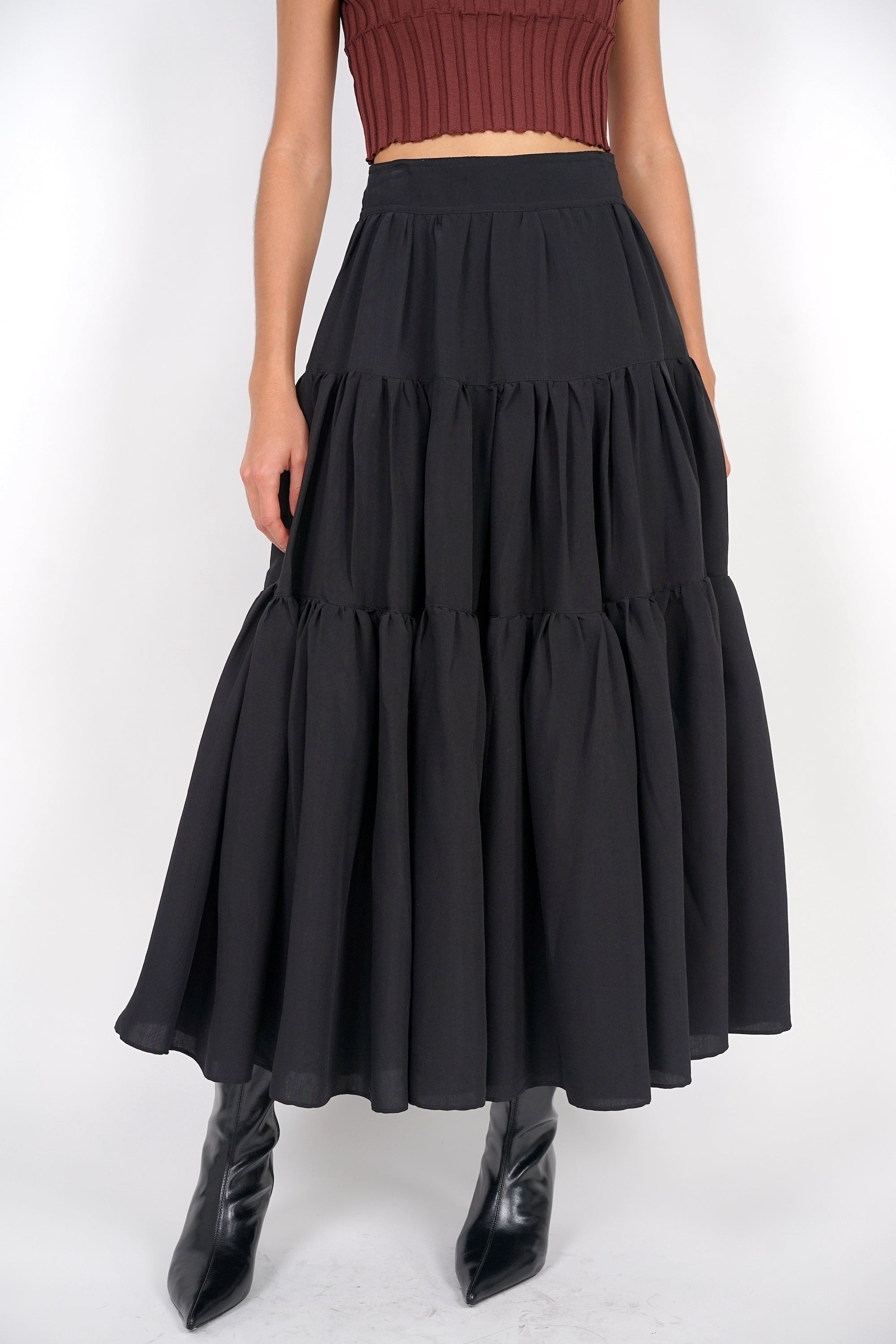 Cloud Maxi Skirt in Jet Black