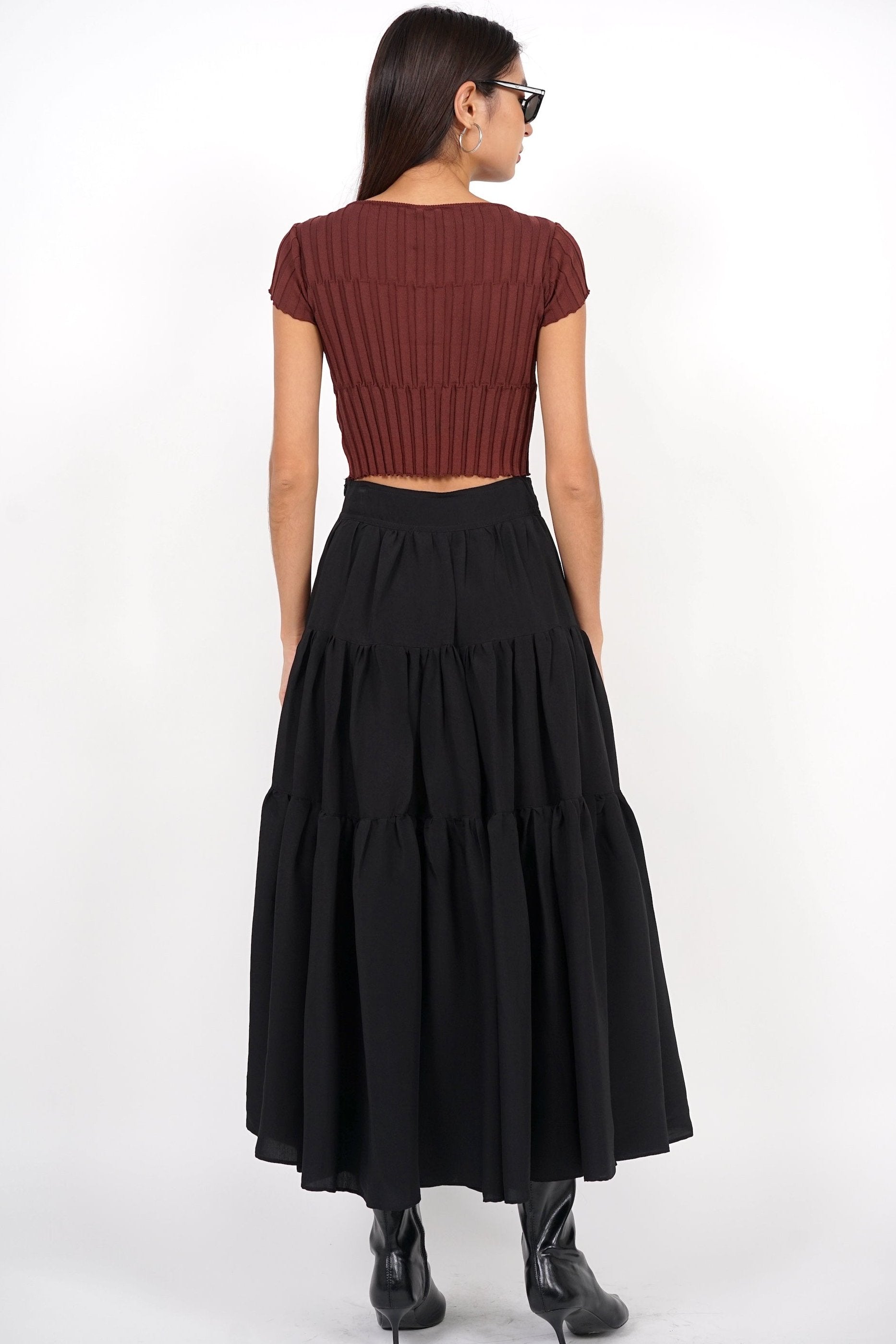 Cloud Maxi Skirt in Jet Black