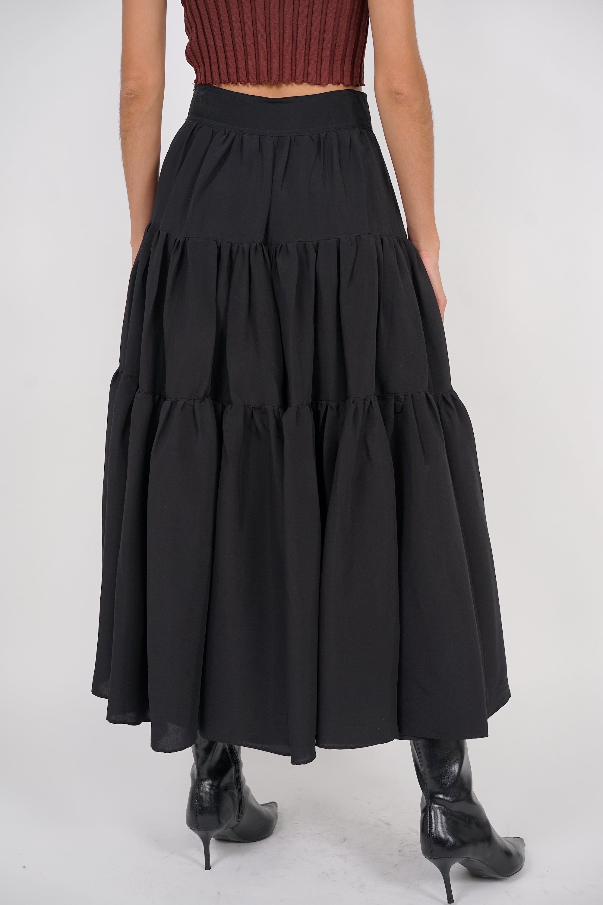 Cloud Maxi Skirt in Jet Black