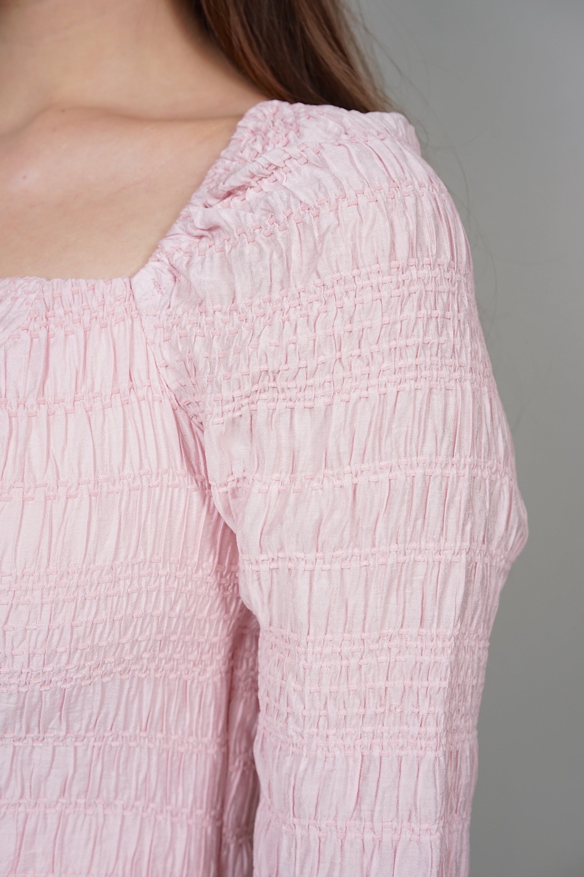 Becky Textured Top in Pink