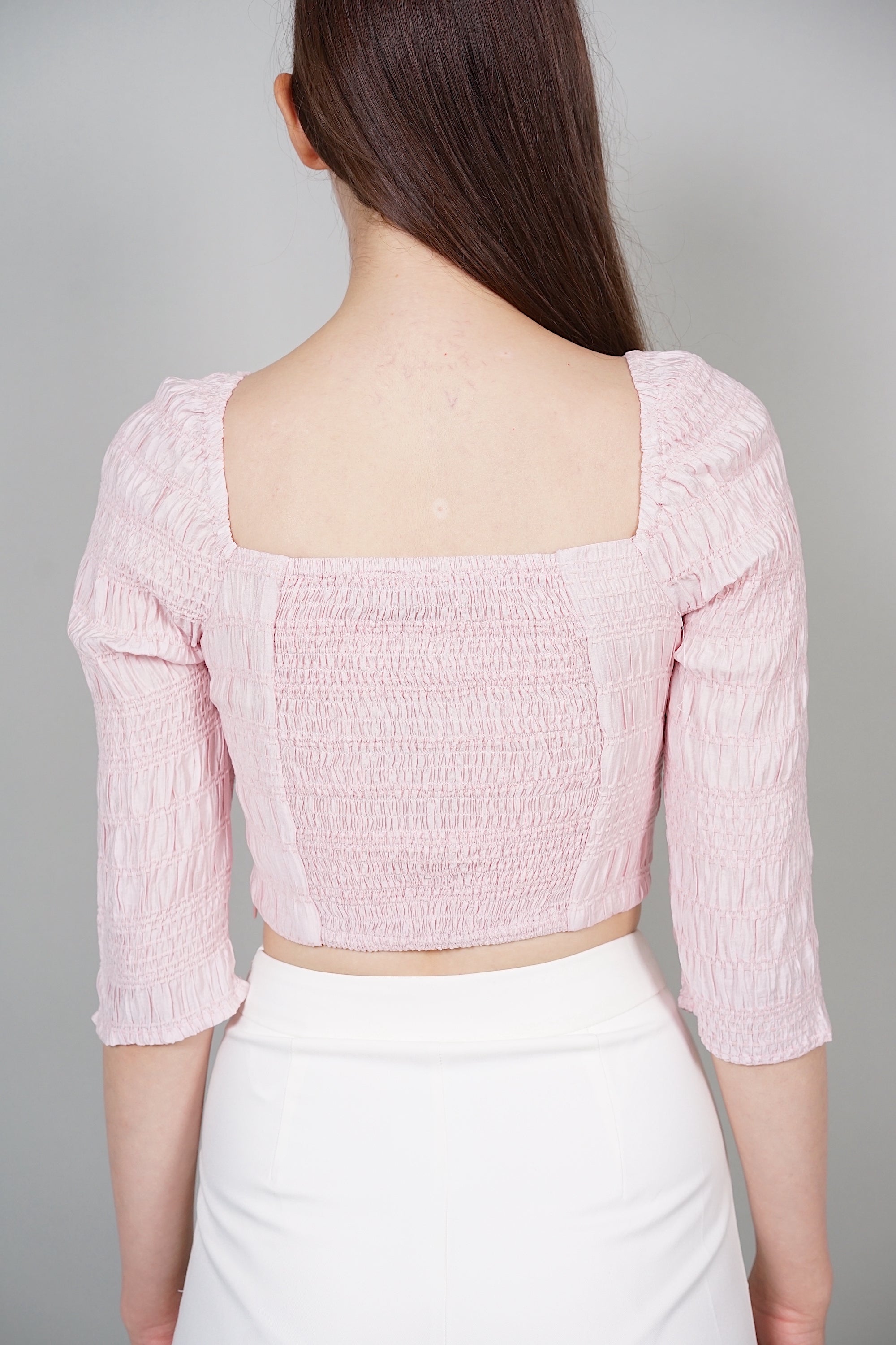 Becky Textured Top in Pink