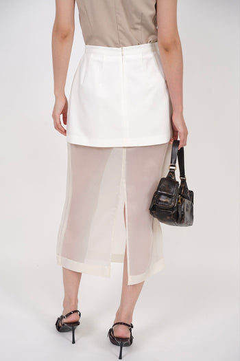 Sheer Panel Skirt in White