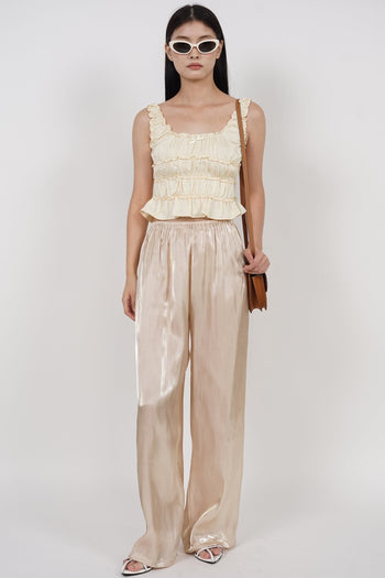 Comfy Wide Leg Pants in Champagne