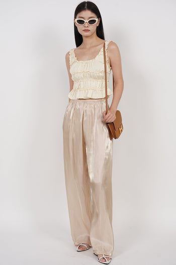 Comfy Wide Leg Pants in Champagne