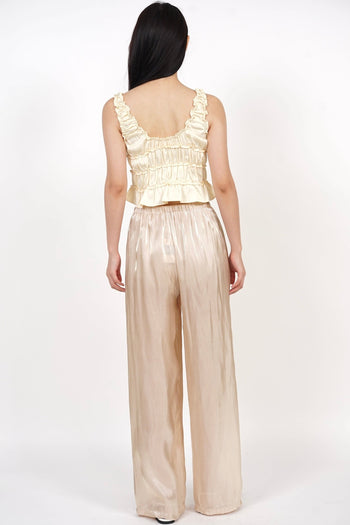 Comfy Wide Leg Pants in Champagne