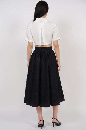 Flare Lace Circle Skirt in Black
