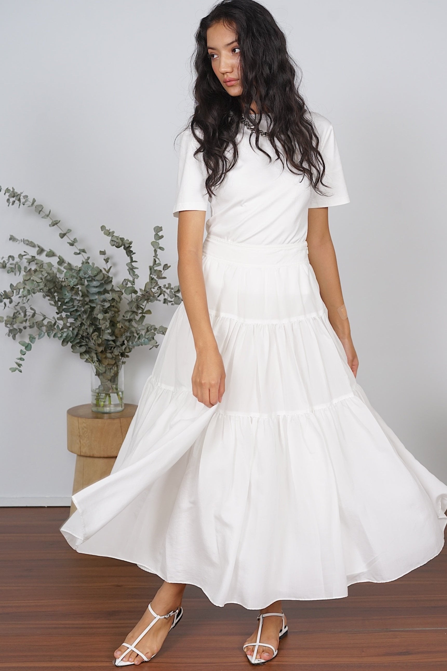 Cloud Maxi Skirt in Cotton White