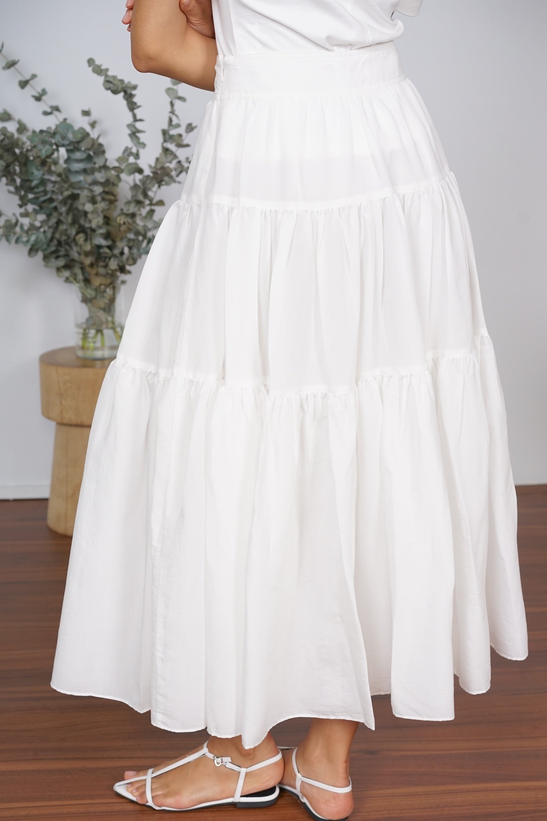Cloud Maxi Skirt in Cotton White