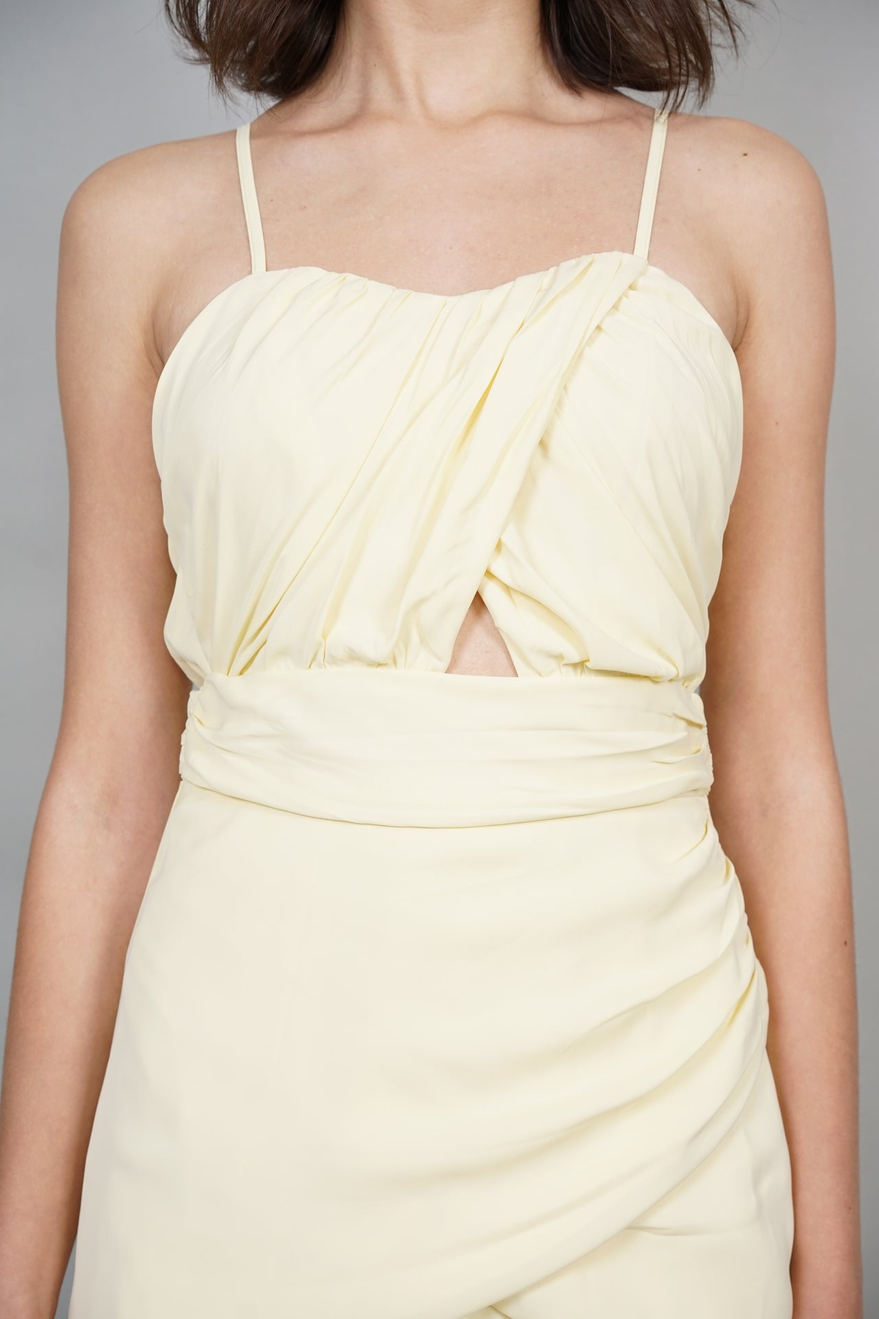Ruched Tiered Dress in Yellow - Arriving Soon